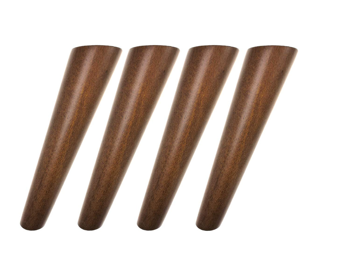 Walnut Color Round Solid Wood Furniture Legs Sofa Replacement Legs Perfect for Mid-Century Modern/Great IKEA hack for Sofa Legs, Couch Legs, Bed Legs, Coffee Table Legs (8 Inches,Set of 4) Sweet Melodi
