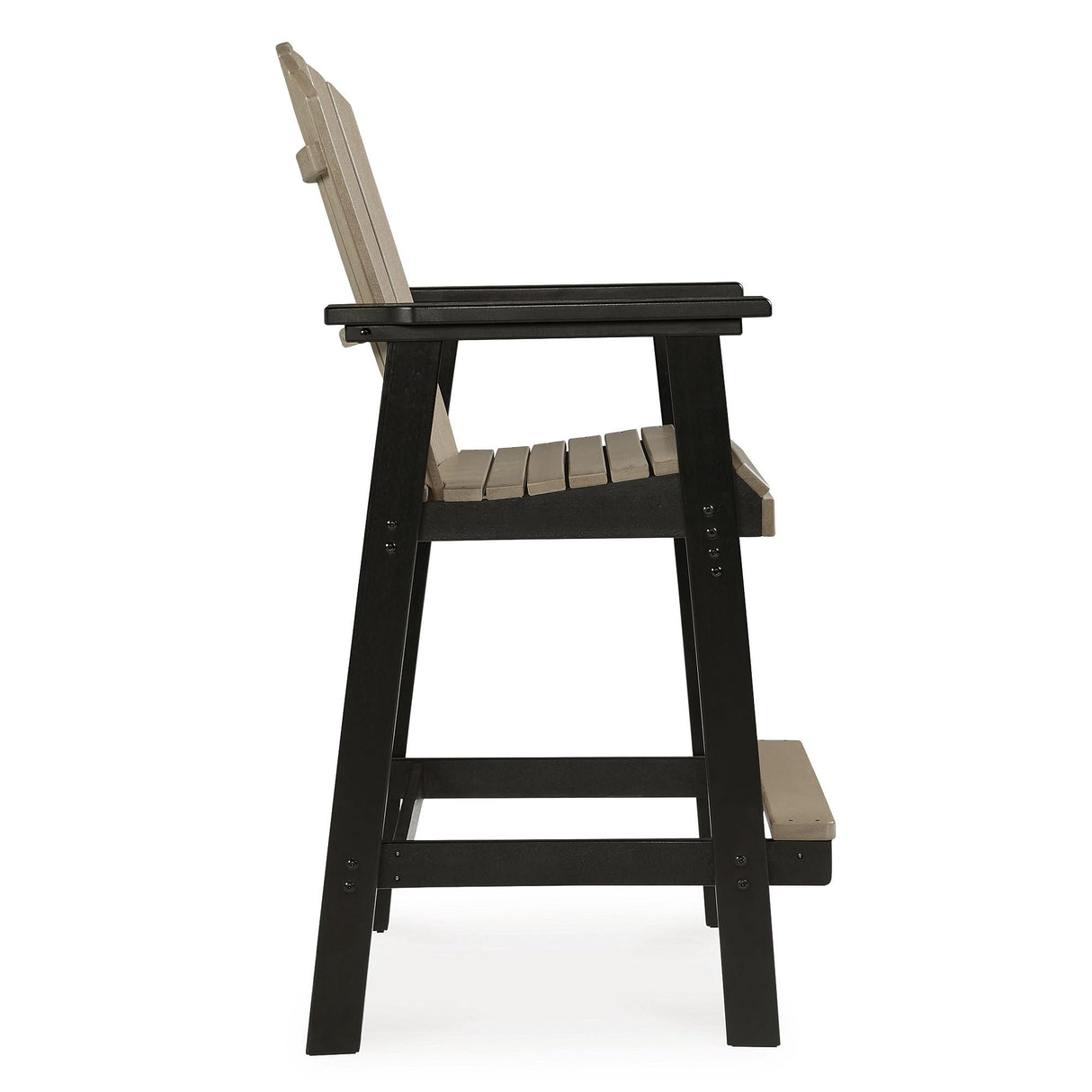 Signature Design by Ashley Fairen Trail 30" HDPE Durable Outdoor Barstool, 2 Count, Black & Brown Signature Design by Ashley
