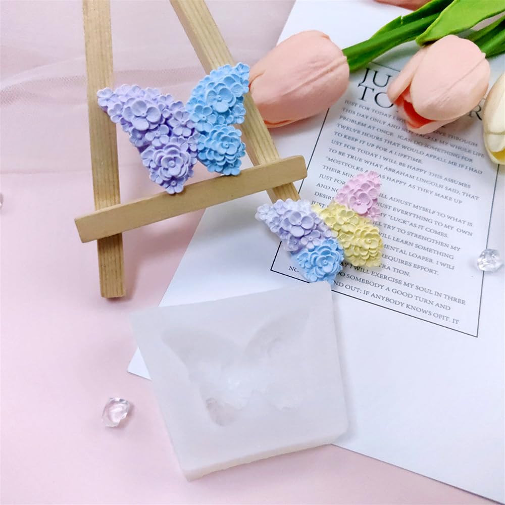 3D Flower Butterfly Silicone Molds Epoxy Resin Molds Floral Butterfly Candle Molds for Candle Making Silicone Mold for DIY Scented Candles Plaster Soap Molds Fondant Cake Decorating Chocolate Molds RUIYDZ