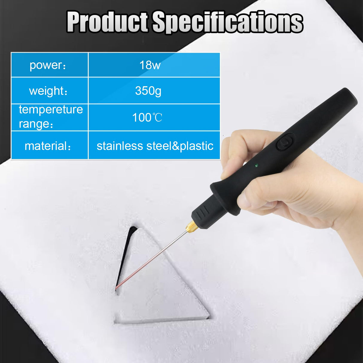 8 In 1 Foam Cutter Electric Cutting Machine Pen Tools Kit 100-240V /18W Hot Wire Foam Cutter Kit Styrofoam Cutting Pen For Polyethylene Eva Foam Carving Crafts Vanwoke