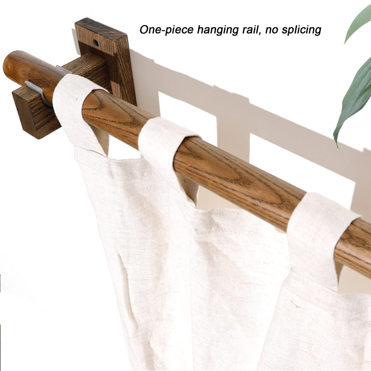 Serchou Wooden Single Rod/Double Rod Curtain Rod Side Mounted Solid Wood Roman Rod Walnut Color Simple Curtain Bracket Load-Bearing, 39.4 inches—55.1 inches (Color : Single Rod, Size : 39.4 inches) Serchou