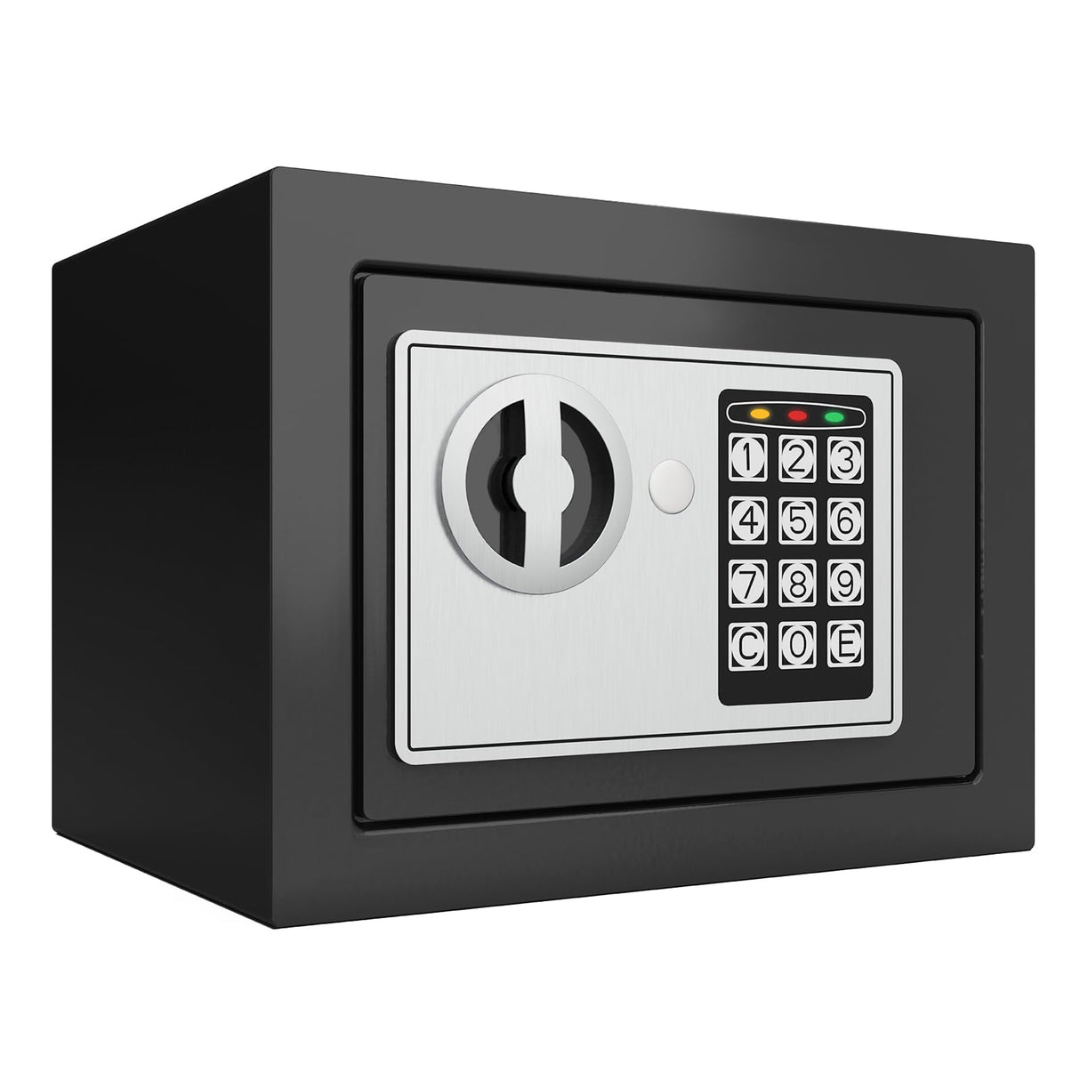 Goldenkey Home Safe for Money, Digital Small Money Safe for Cash and Coin, Kids Safe Bank with Keys&Code, Mini Safe Box for Home, 6.69"D x 9.05"W x 6.69"H, 0.236 Cu.Ft. GOLDENKEY