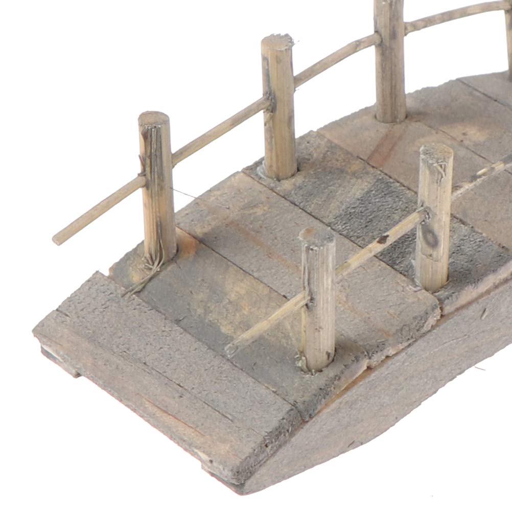 WWahuayuan Dollhouse Wooden Arc Bridge with Railings Miniatures Fairy Garden Craft Arch Plank Bridge Figurines Mini Terrarium Kits DIY Rockery Bonsai Plant Pot Moss Micro Landscaping Garden Ornaments WWahuayuan
