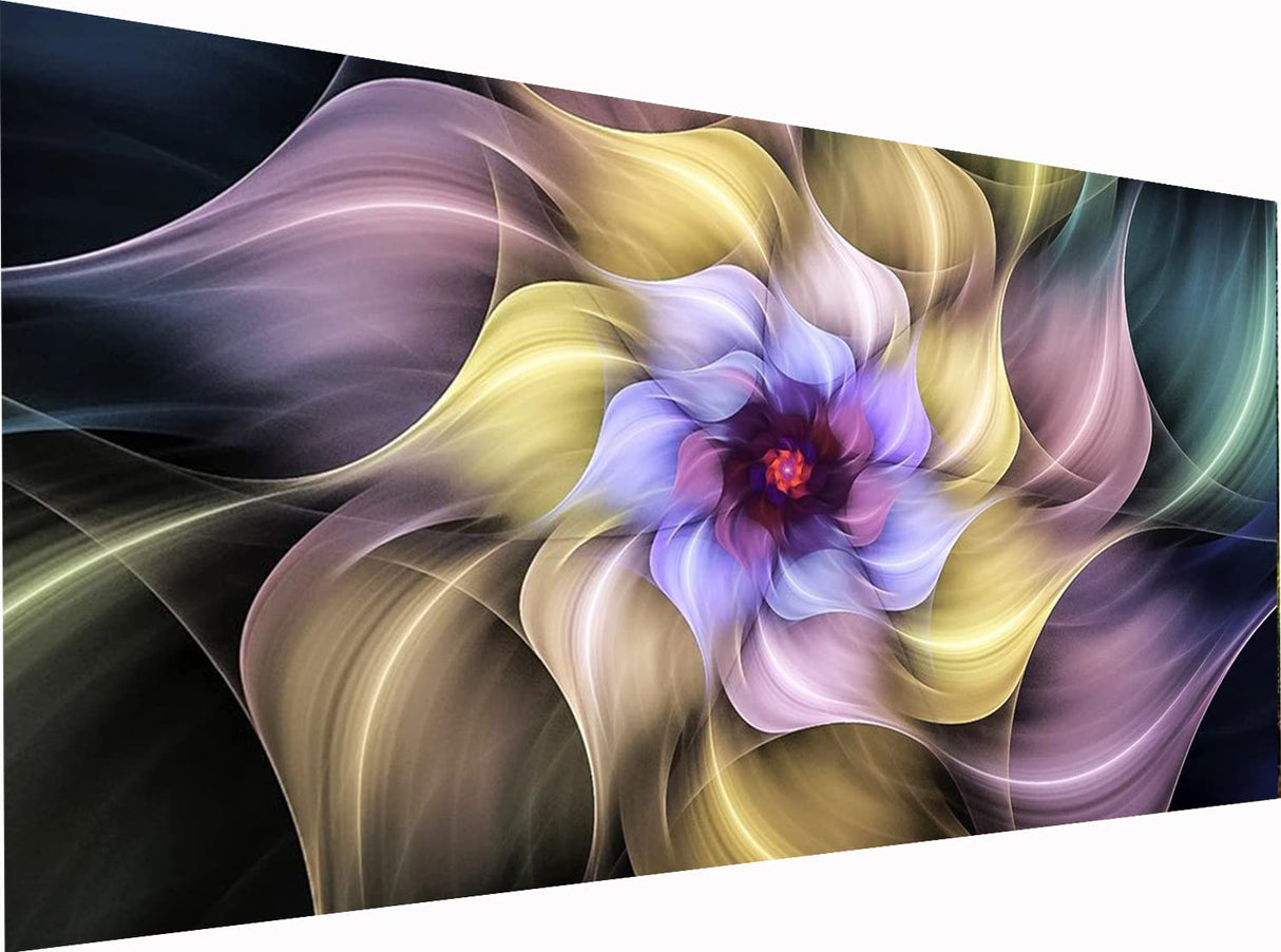 YALKIN 5D Large Diamond Painting Kits for Adults (31.49x15.7inch), Full Round Drill Abstract Flower Pictures Arts Paint by Diamonds Kits Diamond Art Kits for Home Wall Decor Relax Gift YALKIN