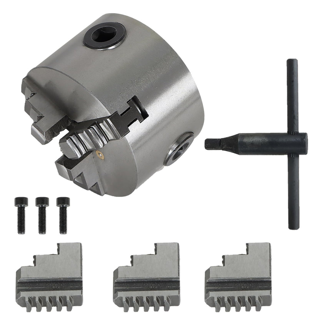 3 Jaw Lathe Chuck Manual Chuck 3" K11-80 Self-centering Lathe Drilling Part 80mm Total 2 Set of Jaws findmall