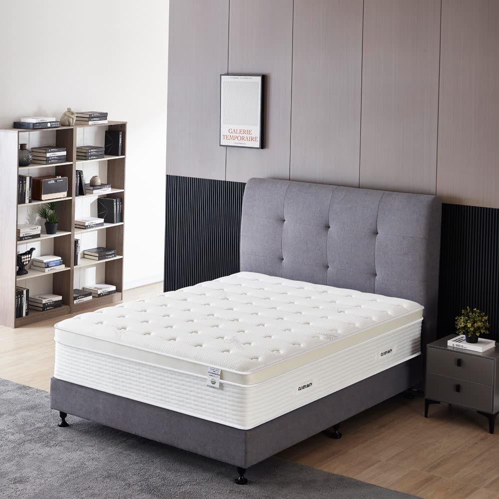 Full Size Mattress - 14 Inch Cool Memory Foam & Spring Hybrid Mattress with Breathable Cover - Comfort Plush Euro Pillow Top - Rolled in a Box - Oliver & Smith OLIVER & SMITH SINCE 1921