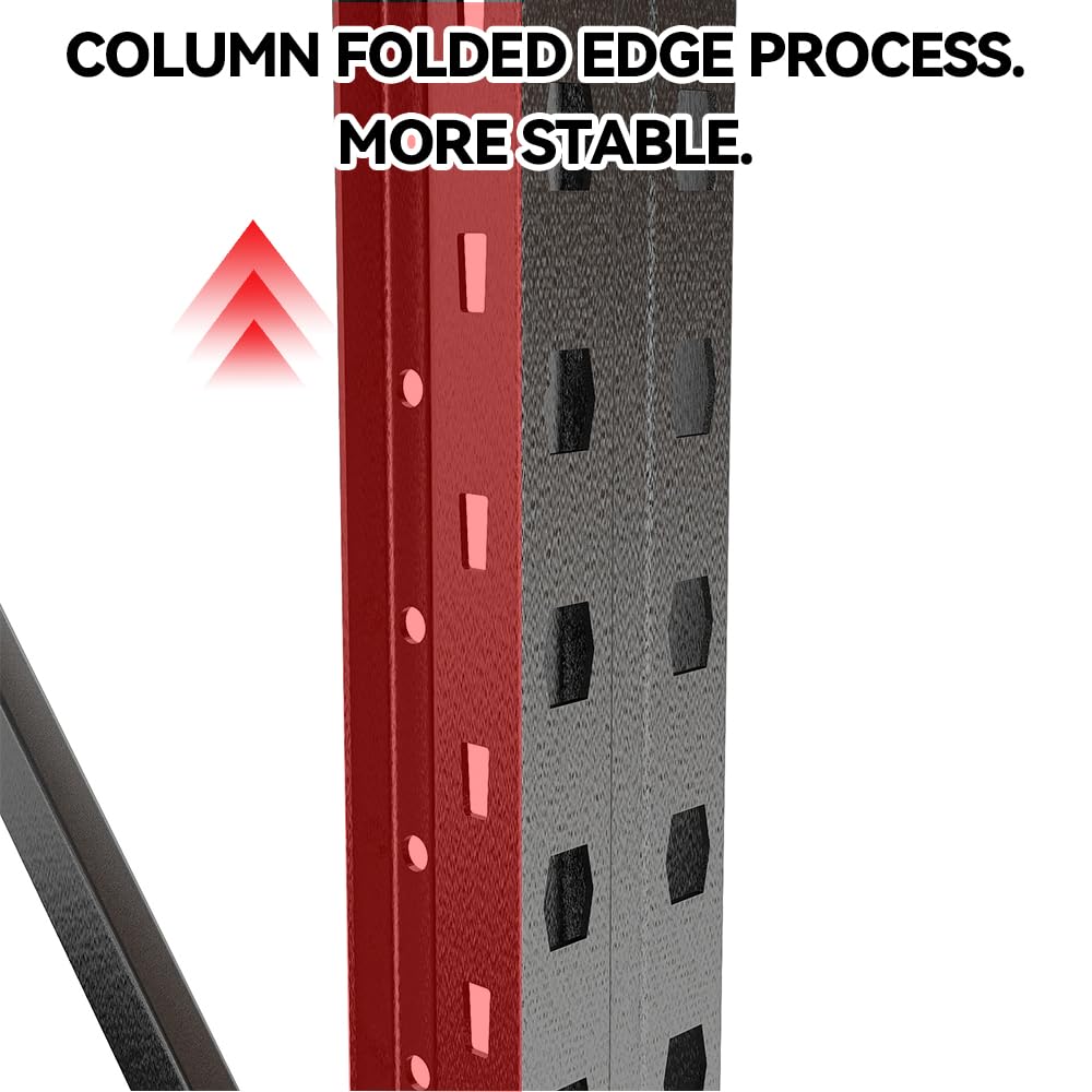 Notmise 67" W Metal Shelves, 4200LBS Heavy Duty Garage Shelving, Adjustable Garage Shelves, Shelving Units and Storage, Shelf, for Basement Workshop, 67" W×63" H×19.6" D, Black Notmise