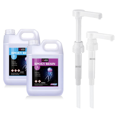 Bundle Set of LET'S RESIN 1.5 Gallon Resin Epoxy Kit and 30CC Gallon Pump Dispenser