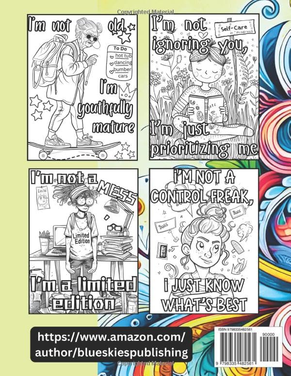 Giggles and Sass Positive Affirmations Coloring Book: 50 Hilarious and Sassy Quotes to Color for Self-Love and Laughter (Positive Affirmations Coloring Books) WoodArtSupply
