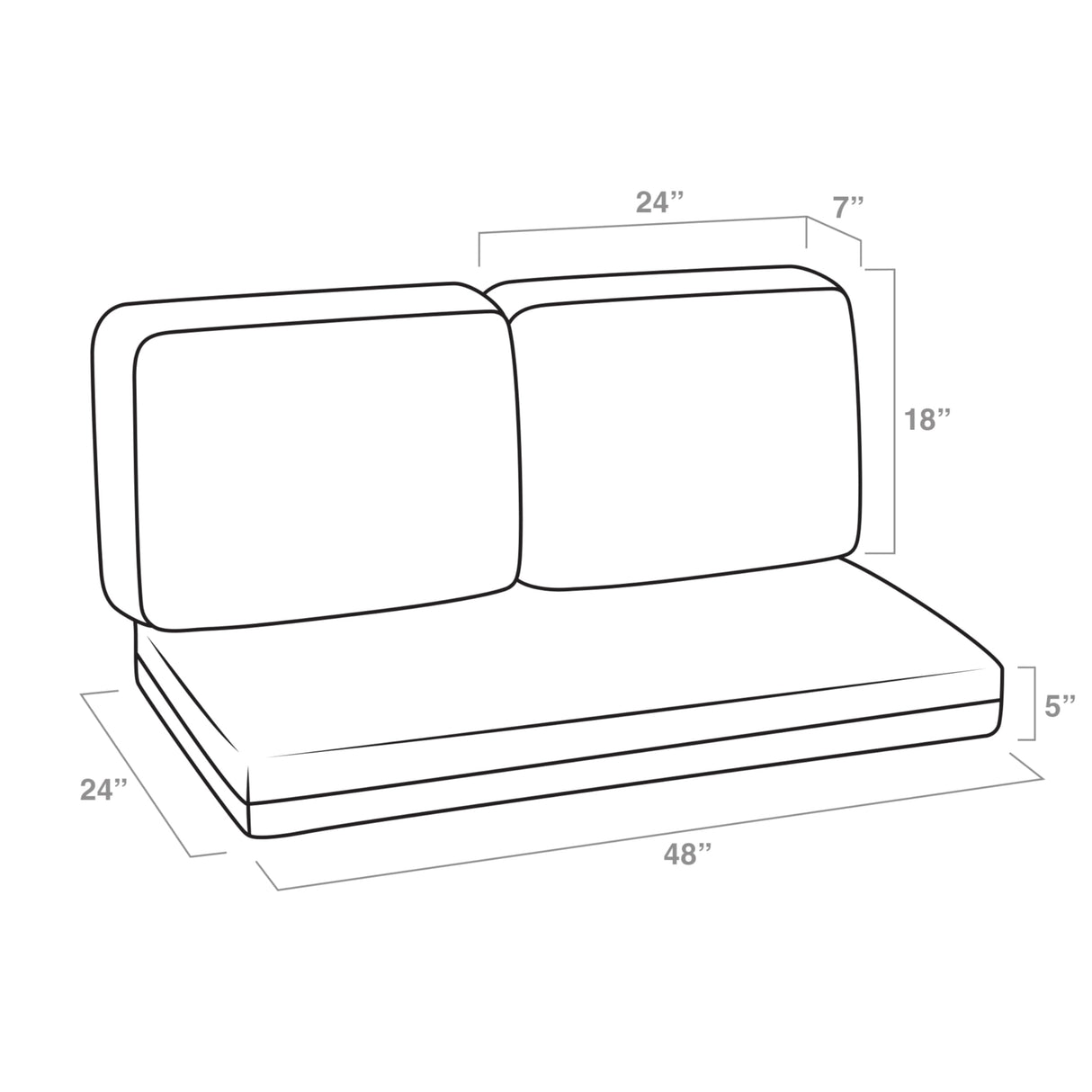 Arden Selections Outdoor Loveseat Cushion Set, 48 x 24, Water Repellent, Fade Resistant, Cushion Set for Couch, Bench, and Swing 48 x 24, Ruby Red Leala Arden Selections