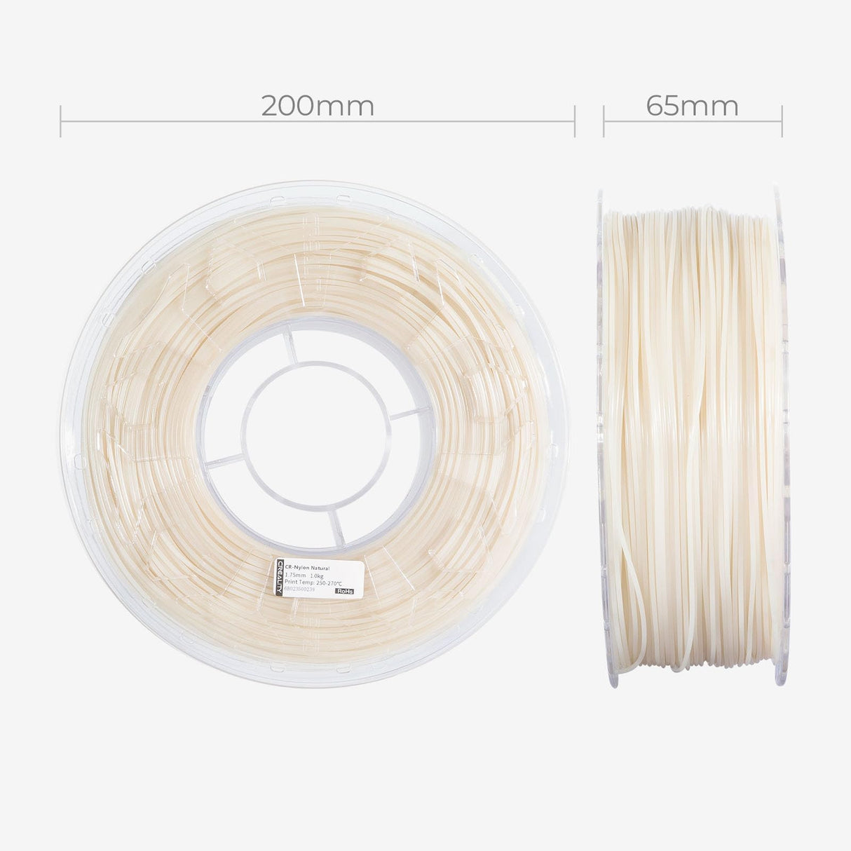 Creality Nylon Filament 1.75mm, 3D Printer Filament, 1.0kg (2.2lbs) Spool, No Warp Enhanced Toughness, Dimensional Accuracy ±0.03mm Printing Filament, for 3D Printers (Nylon) Creality