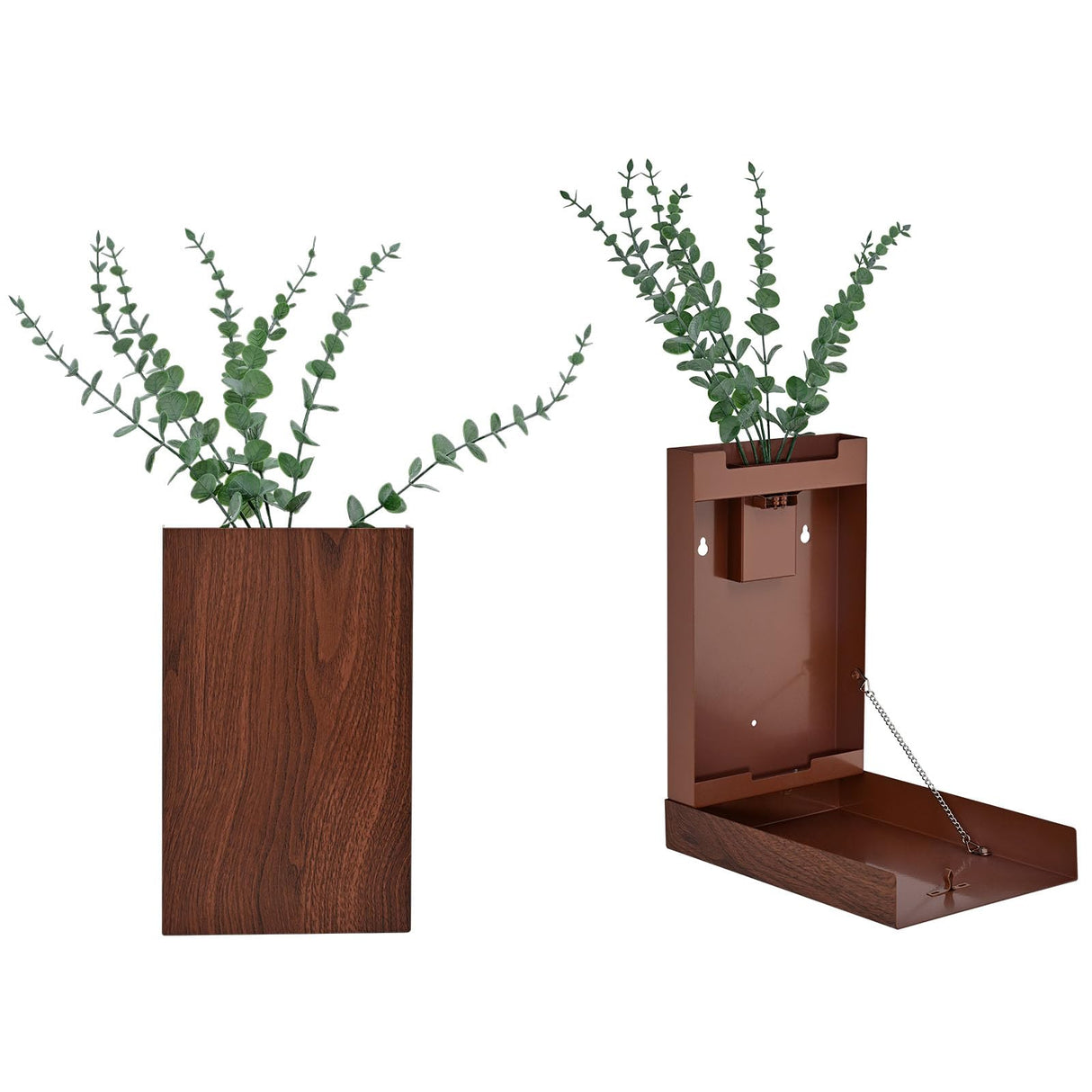 MODorlia Hidden Gun Storage,Wall-Mounted Flower Pots Vase Simulation Eucalyptus Farmhouse Wall Decor Suitable for Indoor Fake Plants Living Room Bedroom Kitchen Home Office Decoration MODorlia