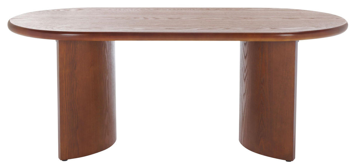 SAFAVIEH Home Collection Osai Walnut Brown Oval Top Coffee Table (Fully Assembled)