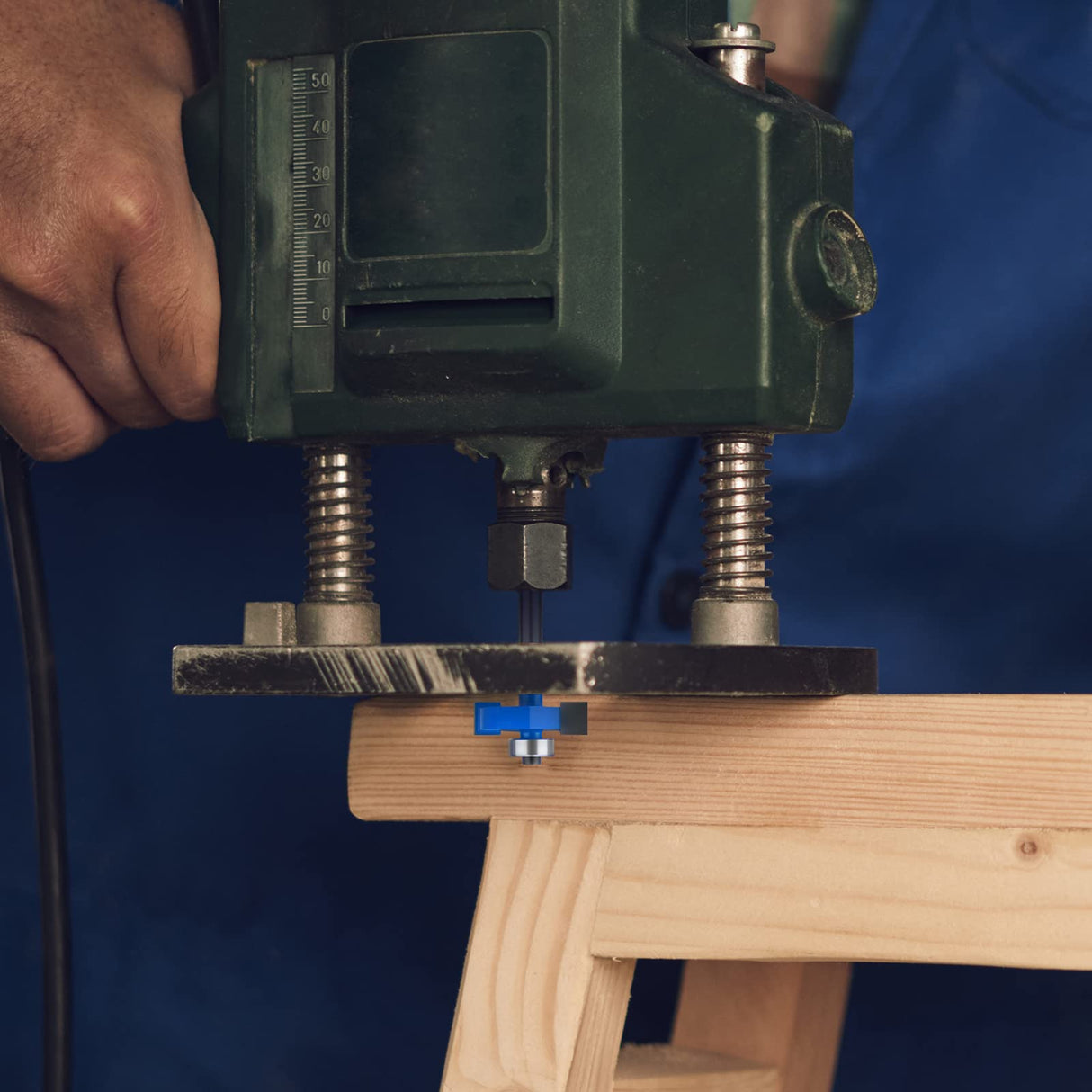 MEIGGTOOL 4Pcs Rabbet Router Bit 1/4" Shank with 6 Bearings Set - 1/16", 1/8", 3/16", 1/4", 5/16", 3/8". Interchangeable Bearings with 1/2" to 1/4" Router Collett MEIGGTOOL