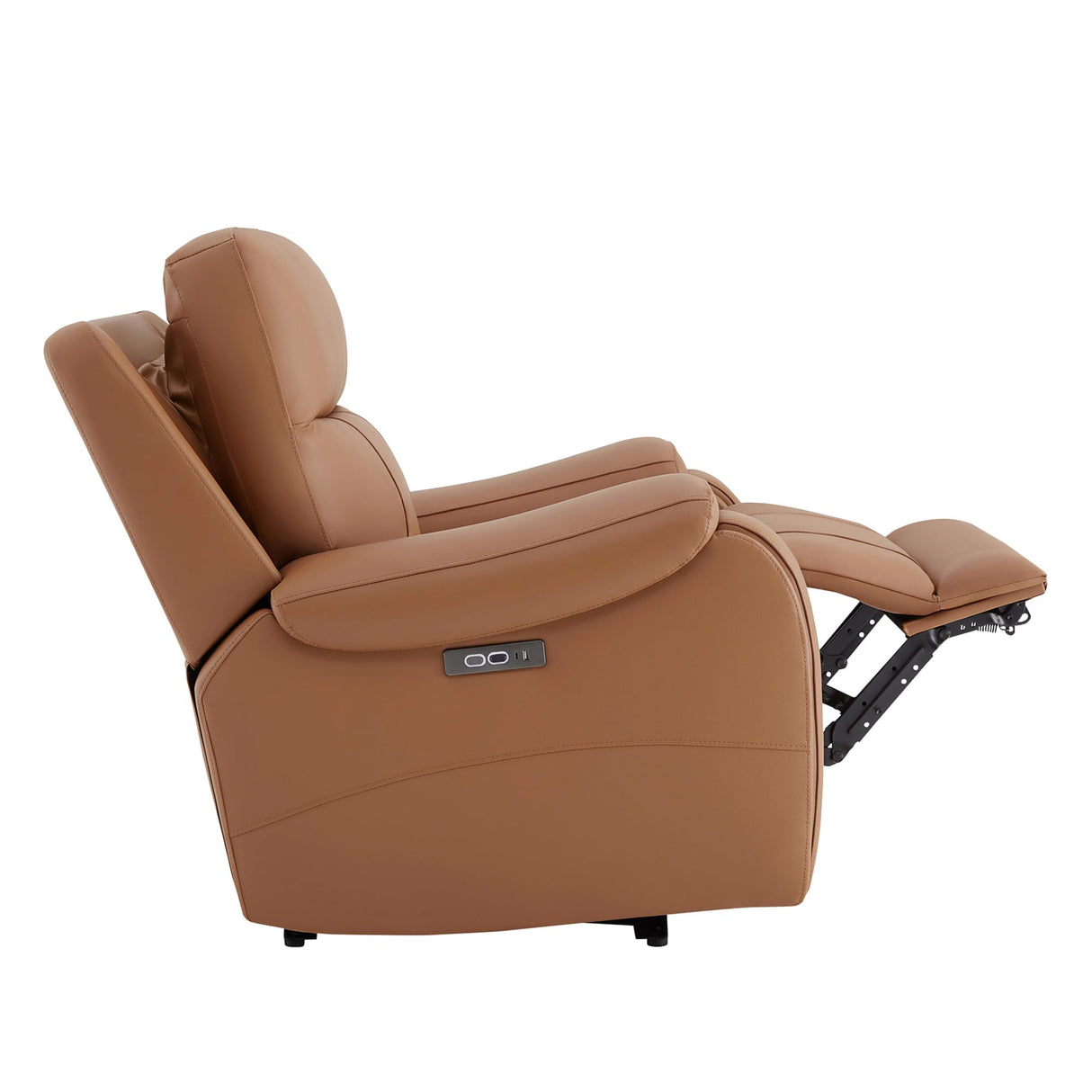 CHITA Power Zero Gravity Recliner Chair, Genuine Leather Recliner Chair for Adults, Adjustable Reclining Sofa Lounge with Hidden Slide-Out Cupholders, USB and Type-C Ports, Saddle CHITA