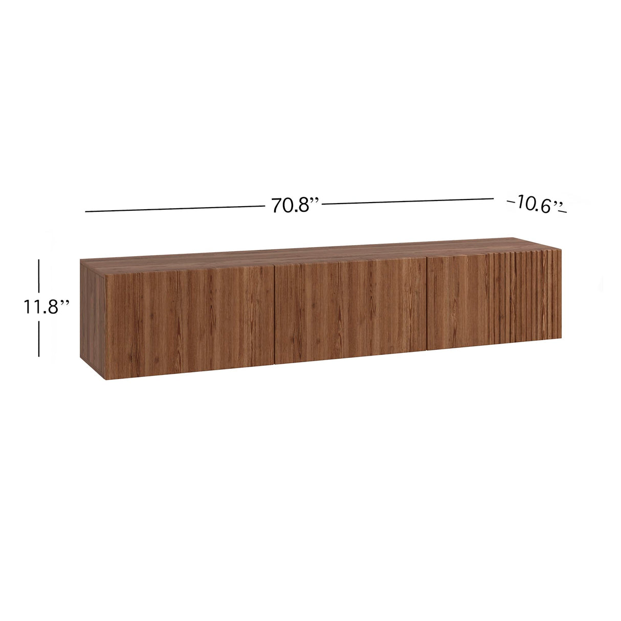 Living Skog Floating TV Stand Wall Mounted for Living Room and Bedroom, Media, Entertainment Center with Storage and Drawers Fits TV 60 65 70 75 80 inch Cabinet (Alessio Brown, 71 in) Living Skog