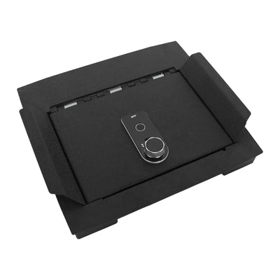 KEREN Center Console Gun Safe - Console Gun Vault Compatible with Ford F250 Super Duty 2023-2025, High Security Armrest Lock Box with Fingerprint Lock with Key