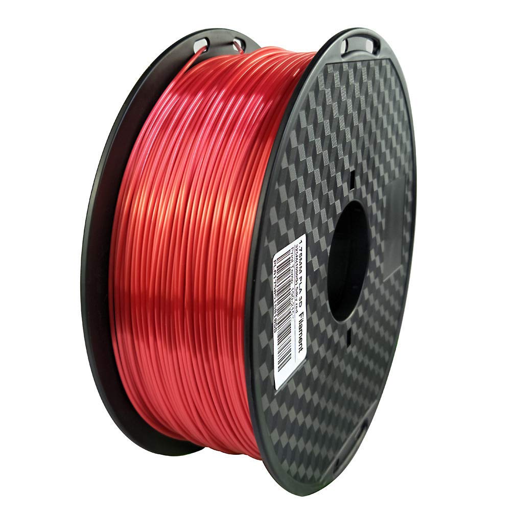 CC3D Silk Red PLA Filament 1.75 mm 1KG 3D Printer Filament Spool FDM 3D Printing Material Shiny Finish Silky PLA Glossy Metal Filament Metallic Red PLA CC3D