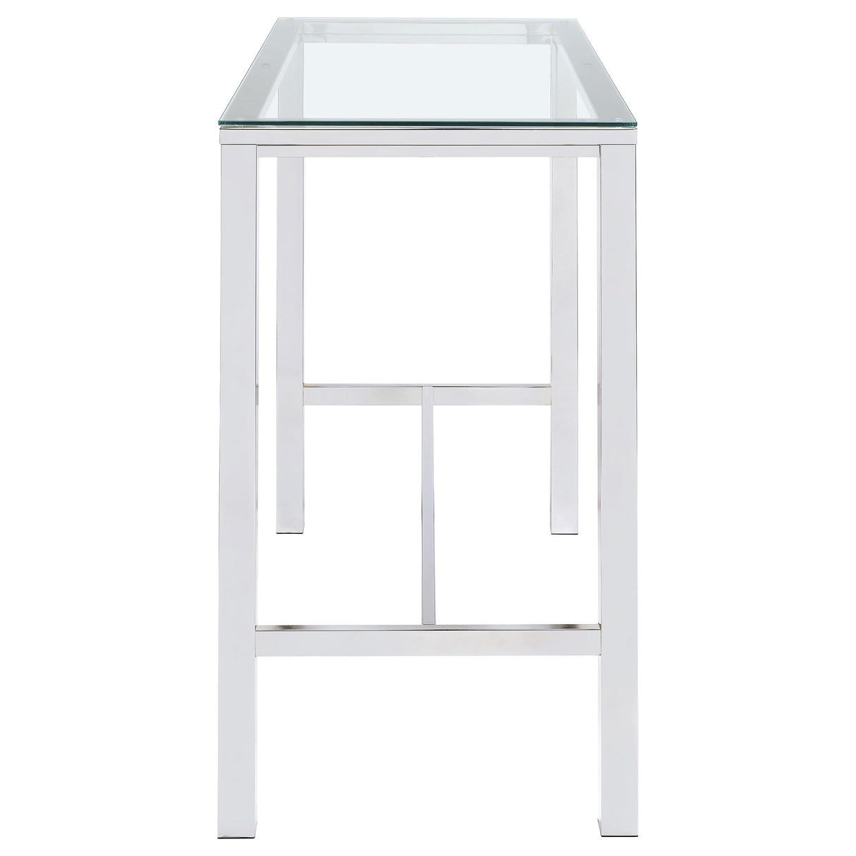 Coaster Home Furnishings - Tolbert - Glass & Metal - 47-Inch Rectangular Bar Table with Tempered Glass Top and Chrome Legs - Dining Room & Home Bar - Chrome - 104873 Coaster Home Furnishings