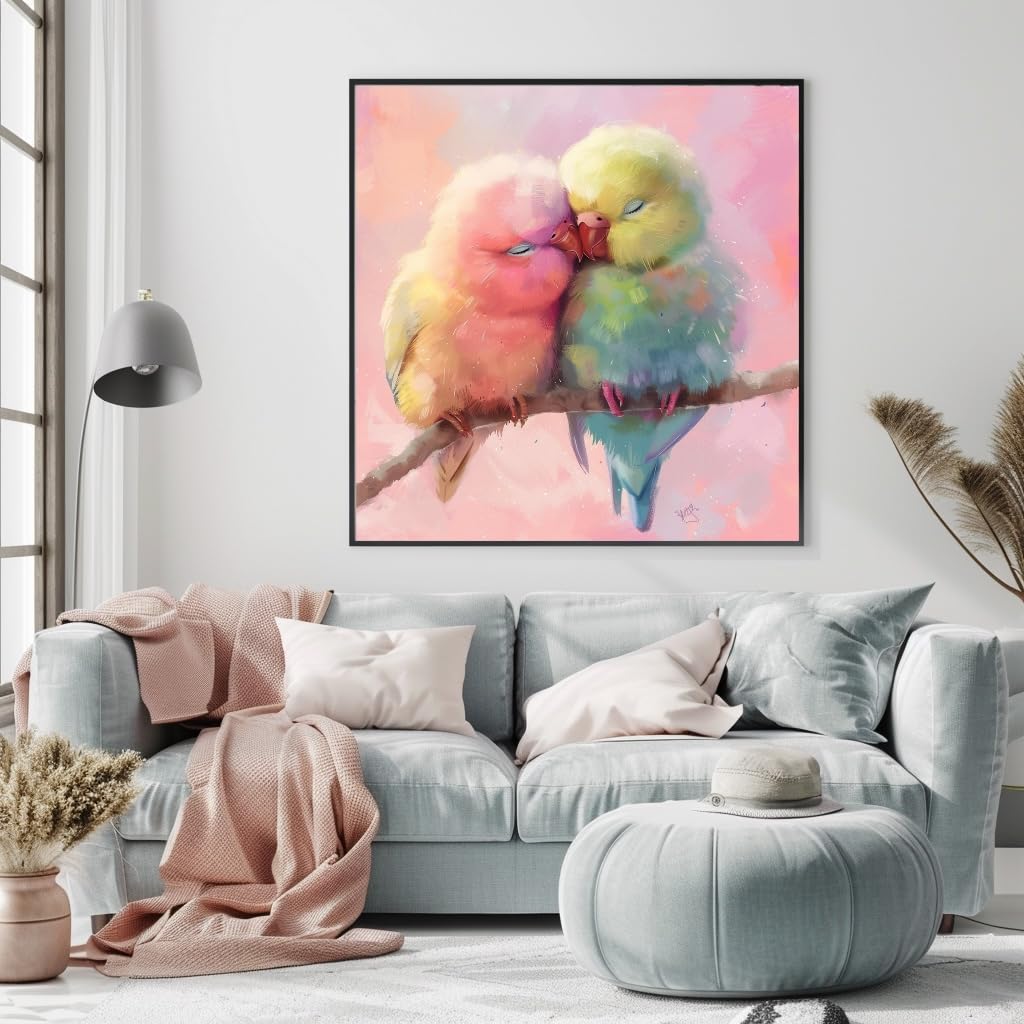 Milila 5D Diamond Painting Kits for Adults Full Drill Love Birds Diamond Art Kits Diamond Dots Beginners Craft Kits for Home Wall Decor Gifts 15.7x15.7inch(Love Birds) Milila