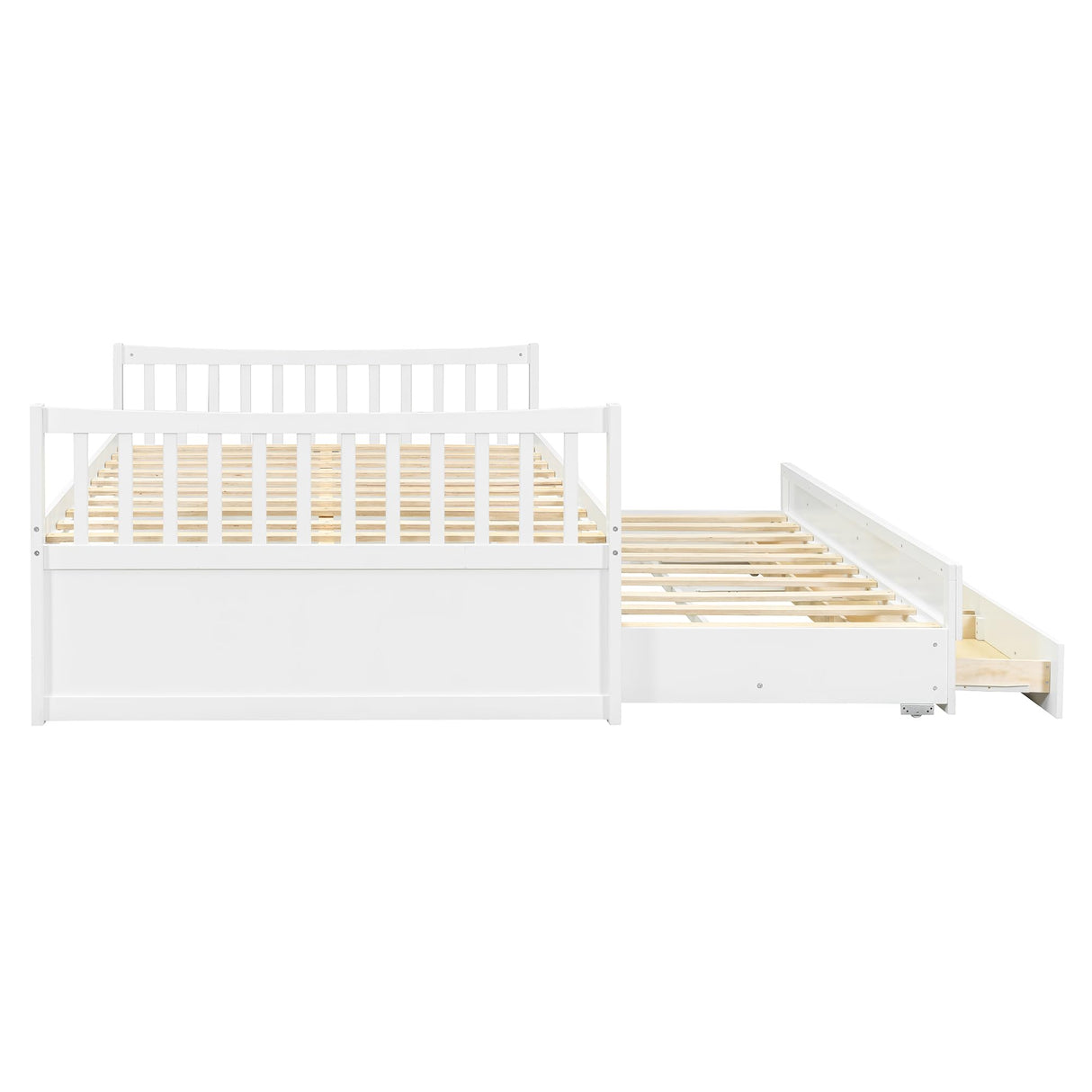 Harper & Bright Designs Full Size Daybed with Twin Size Trundle and 3 Storage Drawers, Wood Full Captain’s Bed with Trundle Bed, Full Platform Bed Great for Kids Guests Sleepovers (White) Harper & Bright Designs