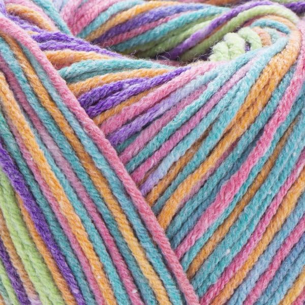 YARNART Jeans Crazy - Knitting & Blanket Yarn, Acrylic & Cotton Blend, Summer Multicolor, 1.76 Oz, 174.98 Yds (8215) YarnArt