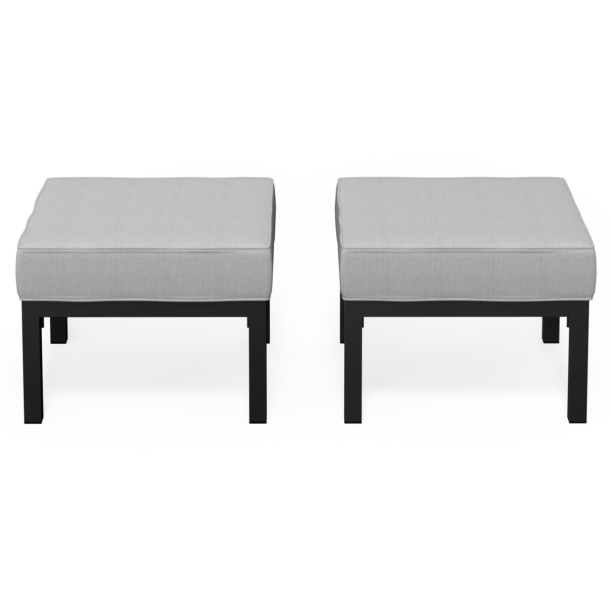 Solaste Outdoor Footstools Patio Ottoman Set of 2, Aluminum All-Weather Outdoor Footrest Seat with Removable Cushions, Patio Furniture Ottomans for Garden, Backyard, Poolside-Grey Solaste