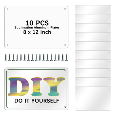 10 pcs sublimation metal sign blanks,8X12 inch sublimation sign blanks Heat Transfer blank metal sign,sublimation yard sign blanks,sublimation photo blanks