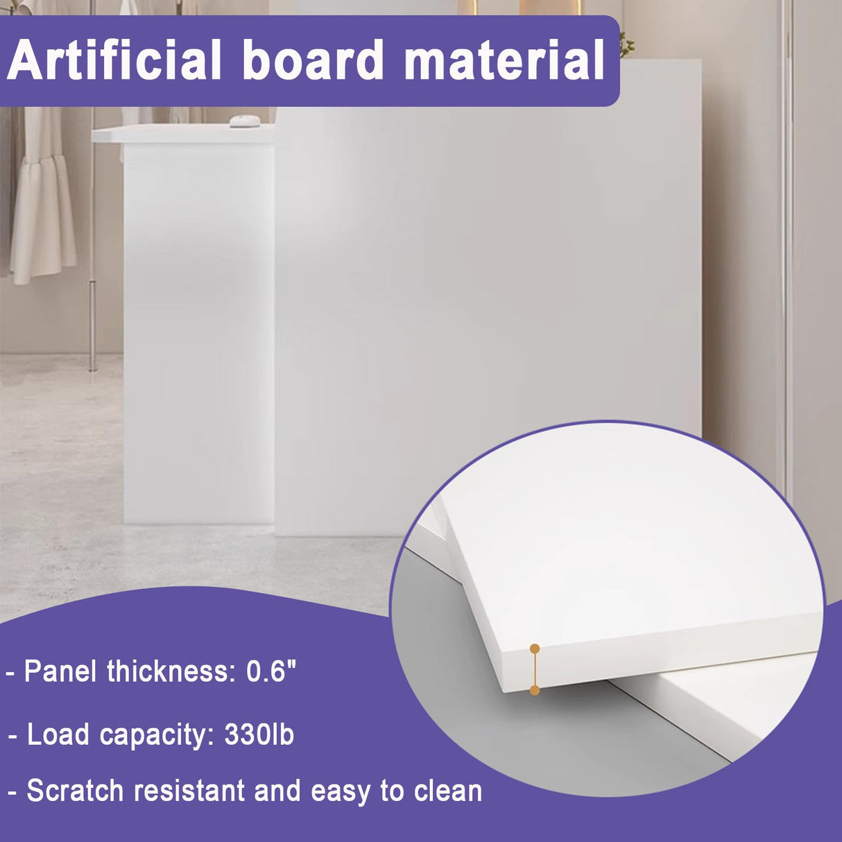 BFECGDXT Small Reception Desk with Counter, Modern L-Shaped Front Desk with Lockable Drawer, Retail Counter for Salon, Clothing Beauty, Left Corner 39.4in BFECGDXT