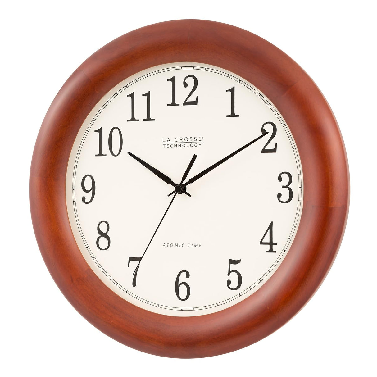 La Crosse Technology 12.5 Inch Cherry Wood Atomic Analog Clock (WT-3122A-INT) La Crosse Technology