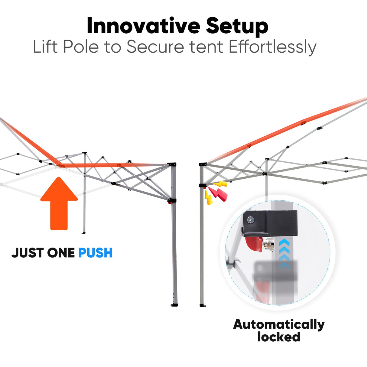 Quictent 10x10 Pop Up Canopy Tent, Outdoor Easy Up Gazebo One Person Set up, Portable and Compact, Shade for Commercial Event Camping Beach Quictent