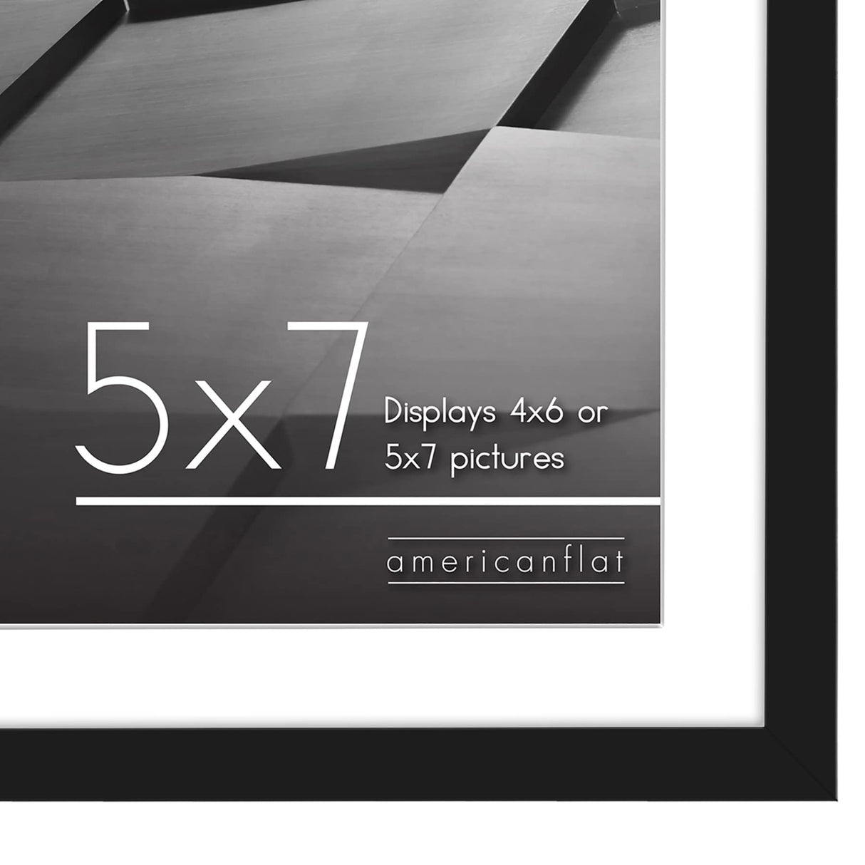 Americanflat 5x7 Picture Frame in Black - Set of 2 - Use as 4x6 Picture Frame with Mat or 5x7 Frame Without Mat - Thin Border Photo Frame with Shatter-Resistant Glass and Easel for Wall or Tabletop Americanflat