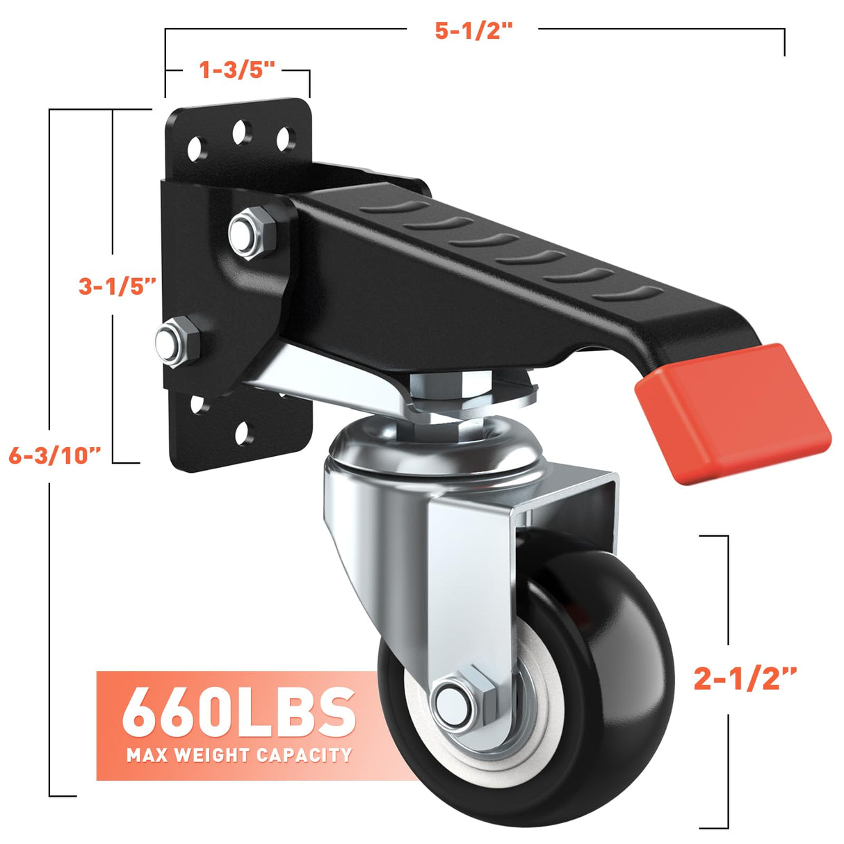 SPACEKEEPER Workbench Casters kit 660 Lbs - Retractable Casters Heavy Duty Bench Caster Wheels Designed for Workbenches Machinery & Tables, 4 Pack SPACEKEEPER