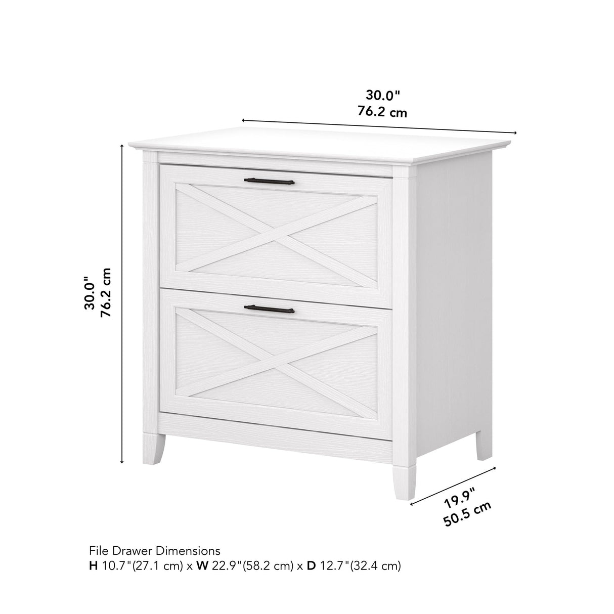 Bush Furniture Key West Lateral File Cabinet, Modern Farmhouse 2 Drawer File Cabinet for Home Office Bush Furniture