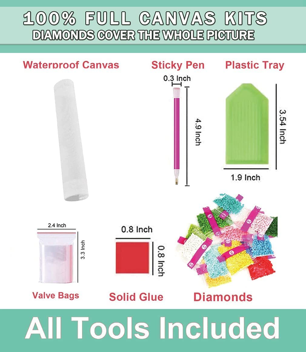 Clendo 12 Pack Diamond Painting Kits for Adults,5D Landscape Diamond Art Kit for Beginners, DIY Paint with Diamonds Round Full Drill Paintings Gem Art for Home Wall Decor Inch12X16 Clendo