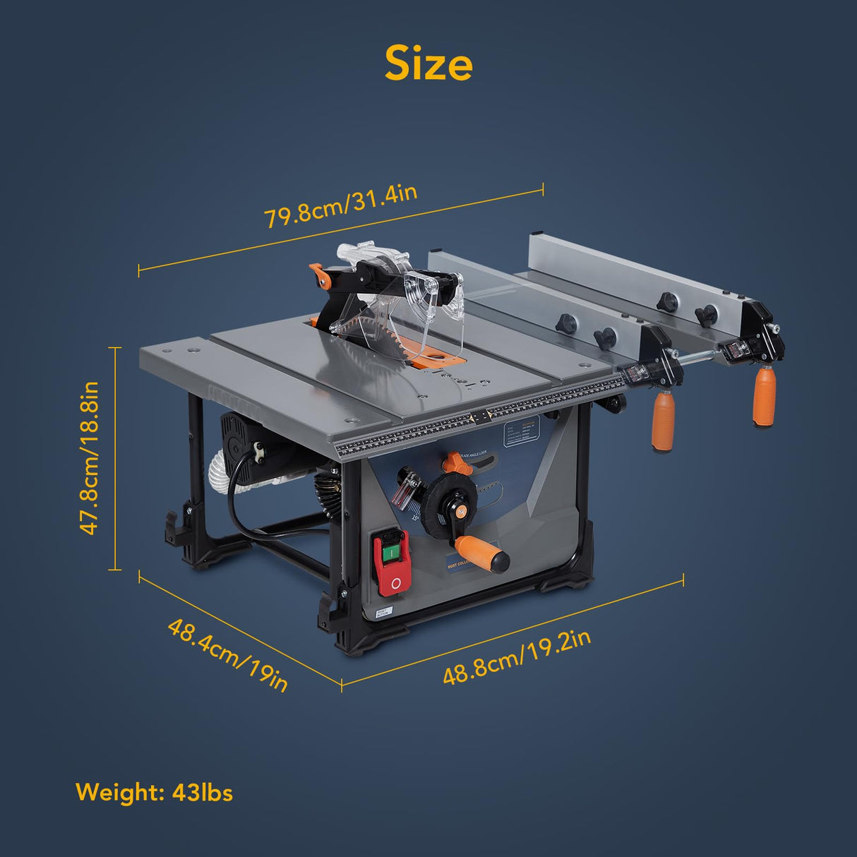 Table Saw for Jobsite, 98.5% Vacuuming Rate Dustless Table Saw 8.5 inch, 5000RPM Cutting Speed, TCT Blade, 2000W, 15A Portable Compact Tablesaw for DIY Woodworking and Furniture Making TROPOW