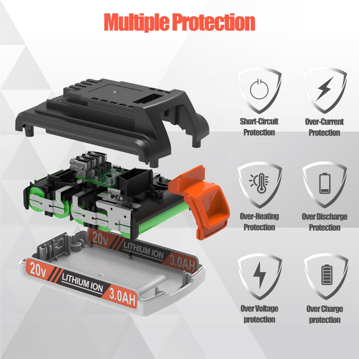 PEYESTEN 2 Pack 3.0Ah 20v Battery Replacement for Black and Decker 20v Max Lithium Battery LBX20, Compatible with All Black and Decker 20v Cordless Power Tools and Charger. PEYESTEN