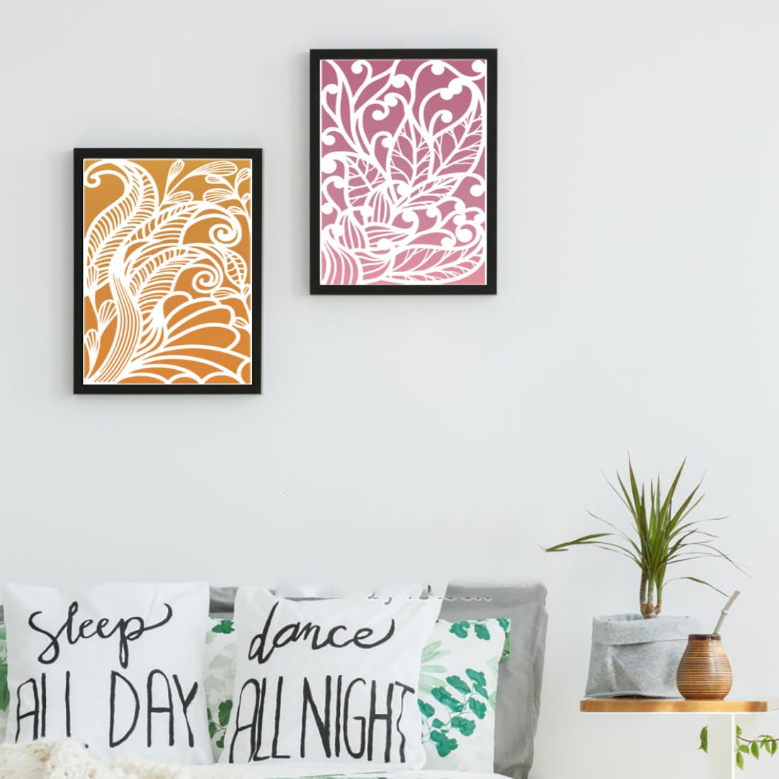 Stencils for Crafts Reusable Texture Stencils Floral Stencil Leaf Tree Templates for Painting on Wood Furniture Card Canvas Paper Scrapbook SUNVERSE