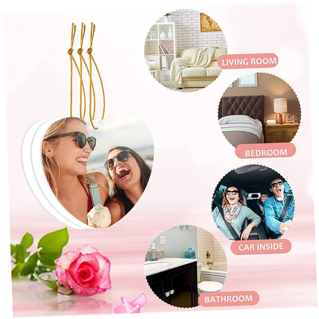 Tofficu 40 Pcs Sublimation Air Hanging Board for Home Scented Hanging Blanks DIY Heat Sublimation DIY Sublimation Blank Air Freshener White Felt Fragrance Car Tofficu