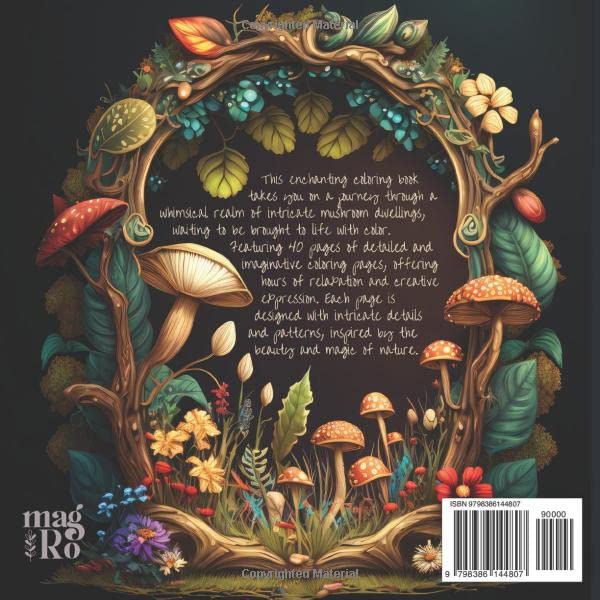 Magical Mushroom Houses: An Enchanting Adult Coloring Book of Mystical Dwellings WoodArtSupply