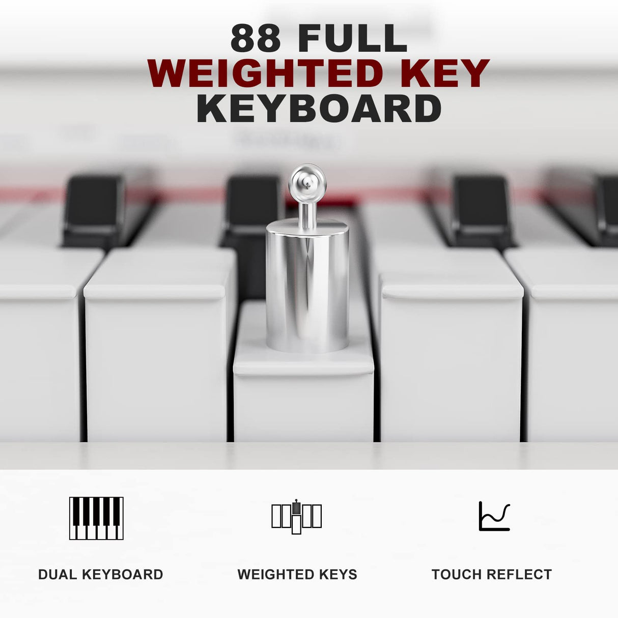 UMOMO 88 Key Weighted Keyboard Piano with Piano Bench, Beginner Digital Piano Full Size Heavy Hammer Weighted Action Electric Piano Keyboard with USB UMOMO