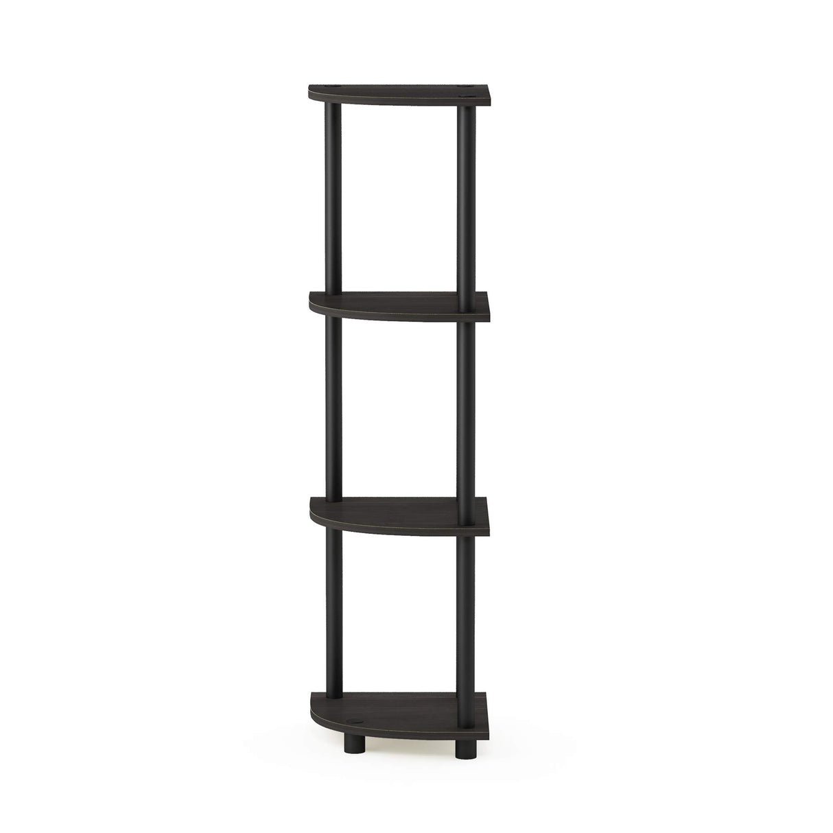 Furinno 12078EX/BK Turn-n-Tube Multipurpose 4-Tier Corner Shelf, Espresso/Black Furinno