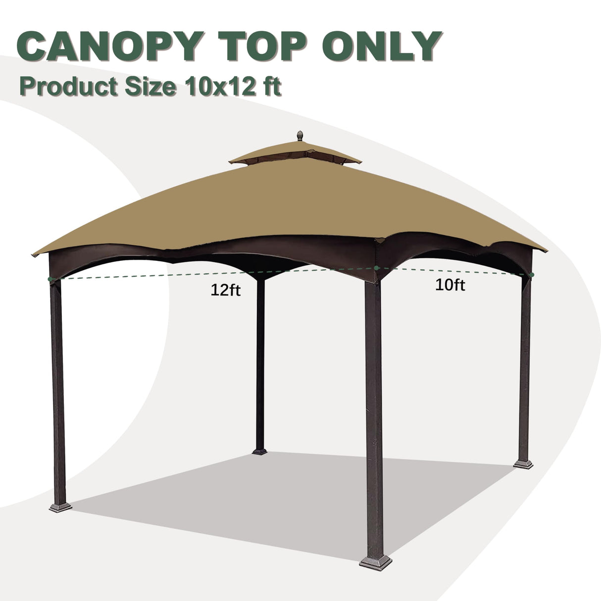 JANCANOPY 10X12 Replacement Gazebo Cover for Lowe's Gazebo Model #GF-12S004B-1,GF-12S004BTO (Beige) JANCANOPY