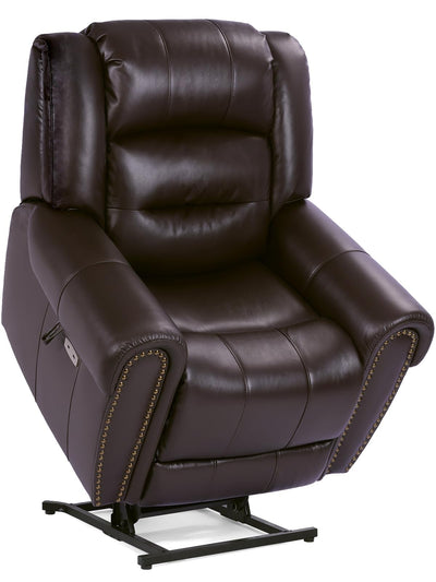 EONIX Classic Dual Motor Power Lift Recliner Chair for Elderly, 400lbs Heavy Duty Breathable Faux Leather Recliner with Heat and Massage, Lay Flat Lift Chair Recliner for Adults, SLRY005, Dark Brown
