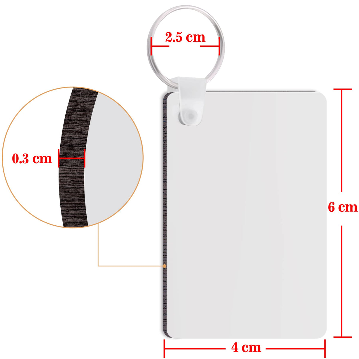 Duufin 120 Pieces Rectangle Sublimation Keychain Blanks Double Side Heat Transfer Blanks MDF Blank Board Key Rings Blanks for Sublimation DIY and Craft Duufin