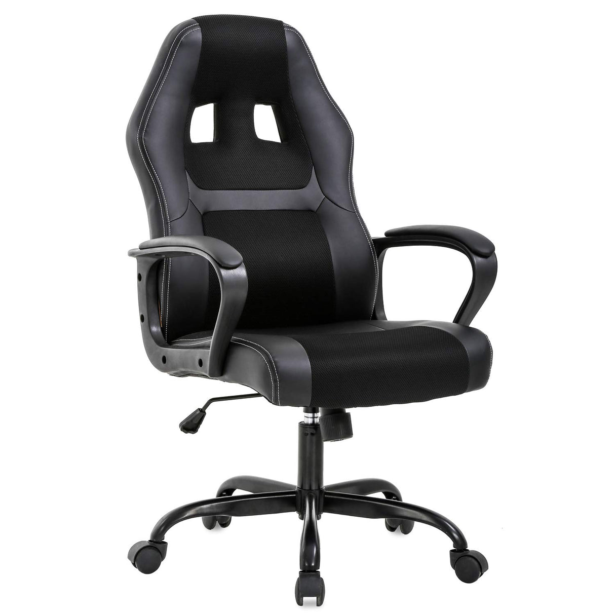 Office Chair PC Gaming Chair Cheap Desk Chair Ergonomic PU Leather Executive Computer Chair Lumbar Support for Women, Men (Black) BestOffice