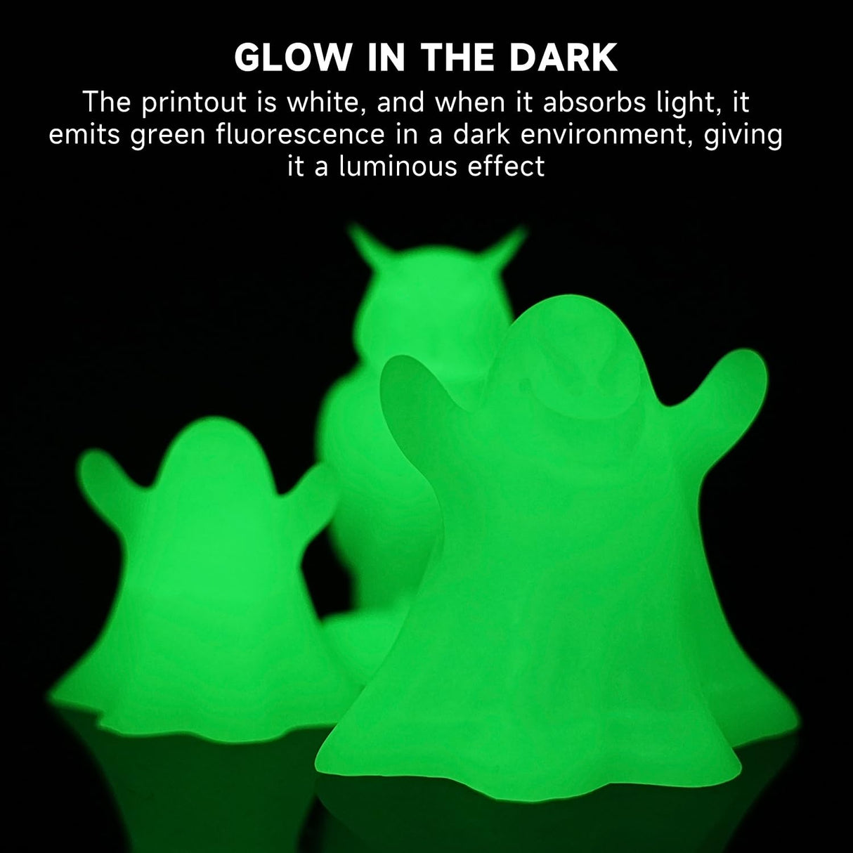 GratKit Glow Green in The Dark Resin, 405nm UV-Curing Photopolymer Resin for LCD/DLP 3D Printers, 1000g, Clear GratKit