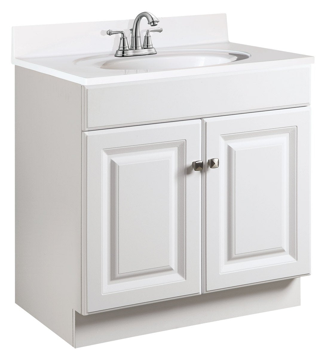 Design House Wyndham 30 Inch Bathroom Vanity, Ready to Assemble, Solid Wood, White, 597146 Design House