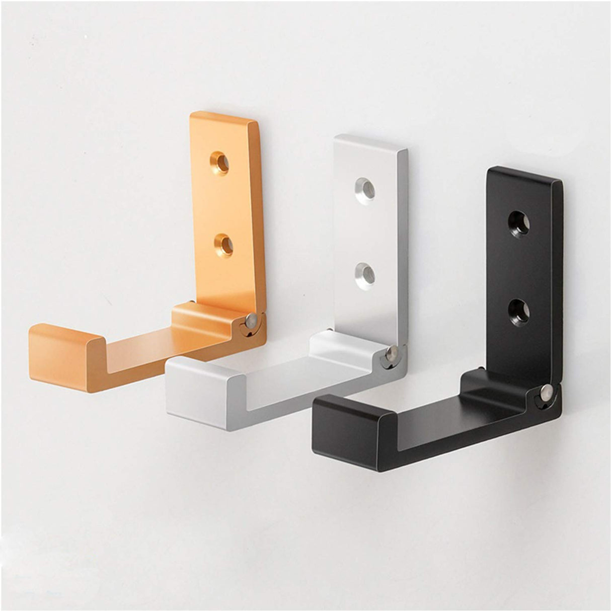 ZEYU Folding Coat Hooks, 5Pcs Wall Hooks for Hanging Coat Towel Hooks Hardware Heavy Duty Aluminum Alloy Headphone Holder No Rust Wall Mounted with Screws for Bags Fitness Equipment ZEYU