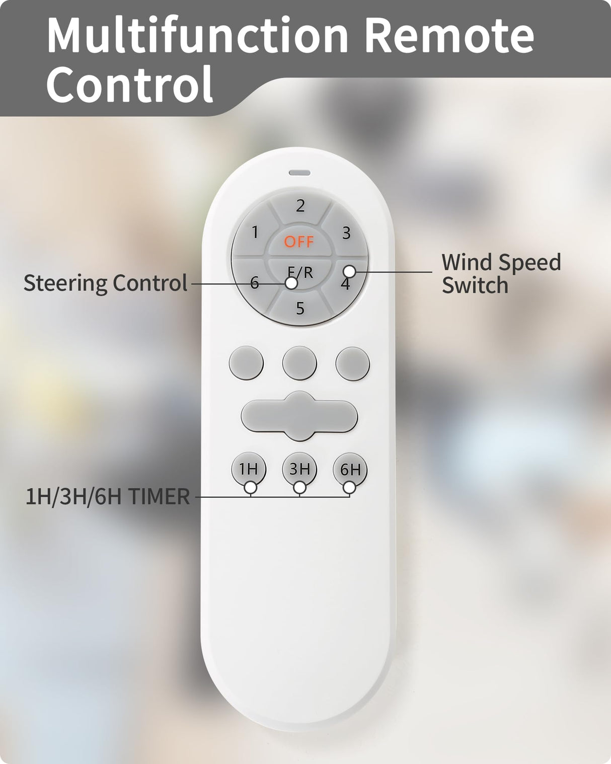CACI Mall 52" Ceiling Fan No Light, Modern Ceiling Fan with Remote Control, 3 Blades Ceiling Fan with Noiseless Reversible Dc Motor for Living room, Bedroom CACI Mall